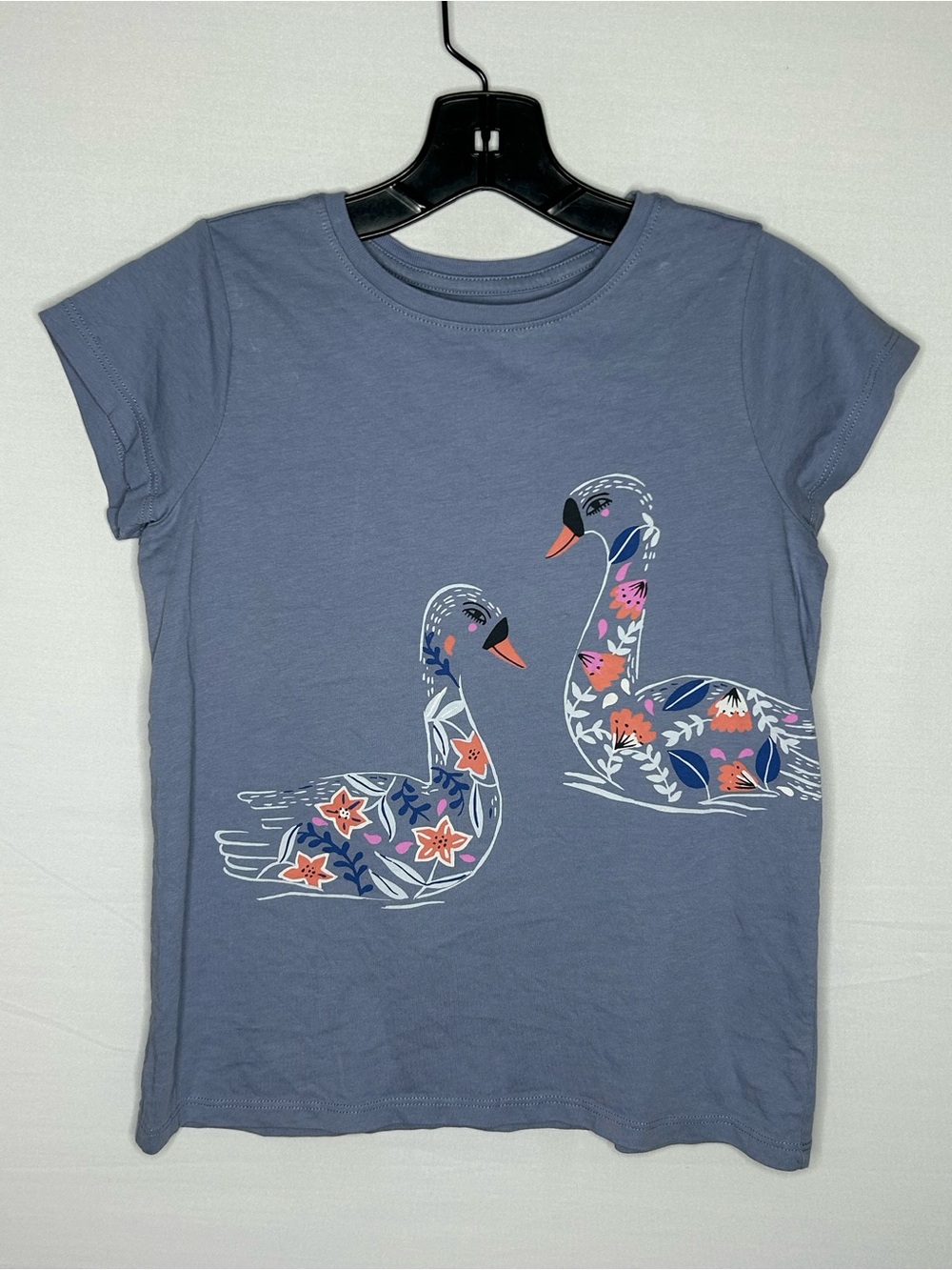 Tea Collection Blue Floral Swan Tee